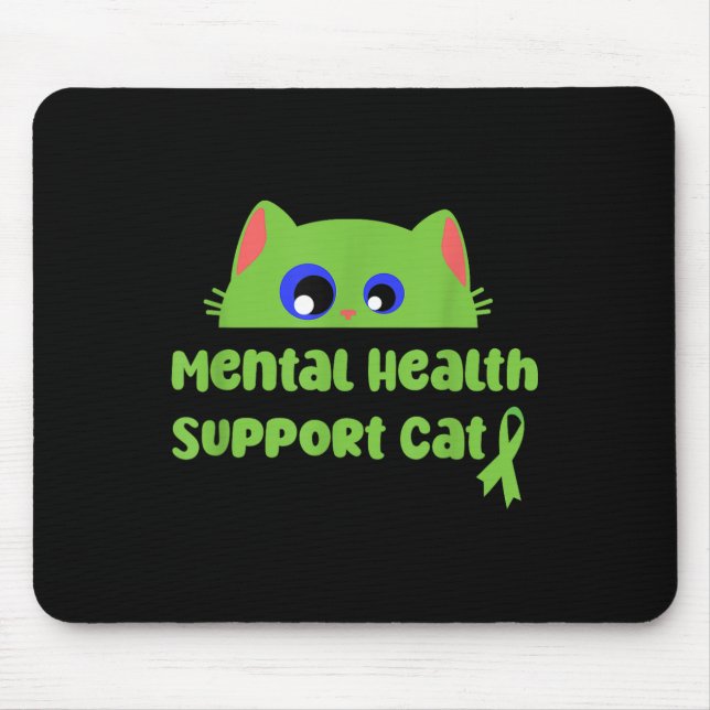 Mousepad Suporte de Saúde Mental Cat _ Saúde Mental S Aware (Frente)