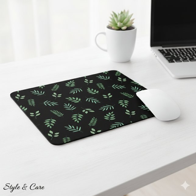 Mousepad Suporte para mouse de Impressão de folha inspirado (Nature-Inspired Leaf Print Mouse Pad for Desk)