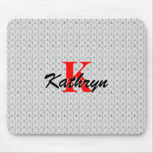 Mousepad Suporte para Mouse de tricô de Cinzas Claras Pers