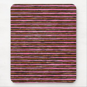 Mousepad Suporte para mouse, Listras Pintadas, Marrom e Ros