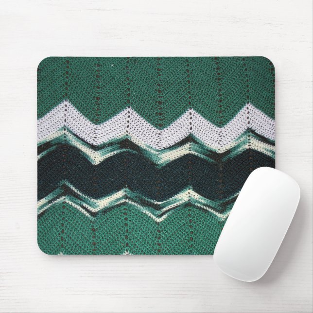 Mousepad Suporte para mouse - Padrão Chevron em Verdes (Com mouse)