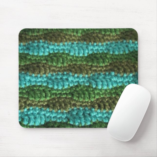 Mousepad Suporte para mouse - Padrão de Onda em Verdes (Com mouse)