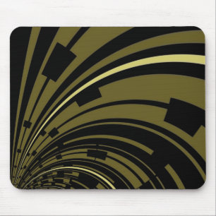 Mousepad Suporte para Mouse Preto Verde Dourado Deco