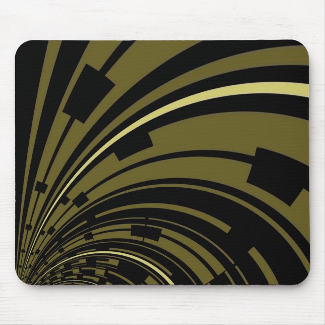 Mousepad Suporte para Mouse Preto Verde Dourado Deco (Frente)