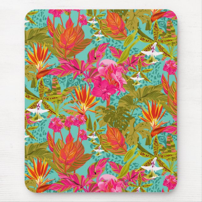 Mousepad Suporte para mouse Spotted Hothouse Tropical Flora (Frente)