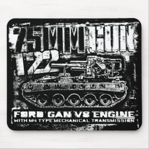 Mousepad Suporte para mouse T22 com arma de 75 mm