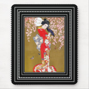 Mousepad Suportes para Mouse Arte Japonesa Geisha Senhora C