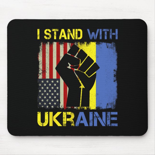 Mousepad Support Ukraine I Stand With Ukraine Ukrainian Fla (Frente)