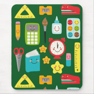 Mousepad Suprimentos Escolares Kawaii Fofos de Volta às Aul
