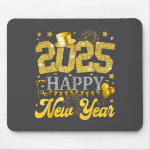 Mousepad Suprimentos para Festa de Ano Novo 2025 Feliz Ano