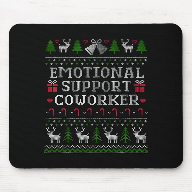 Mousepad Suprt Coworker Retro Ugly Christmas Saying Quote  (Frente)