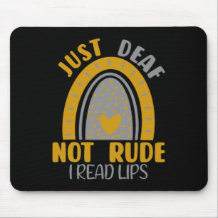 Mousepad Surdo Não Rude Arco-Íris Sensibilização surda Asl 