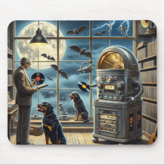 Mousepad Surealistic vinyl,rottweiler