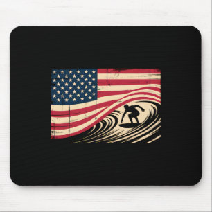 Mousepad Surf Cool Para Homens Mulheres 4 De Julho Bandeira