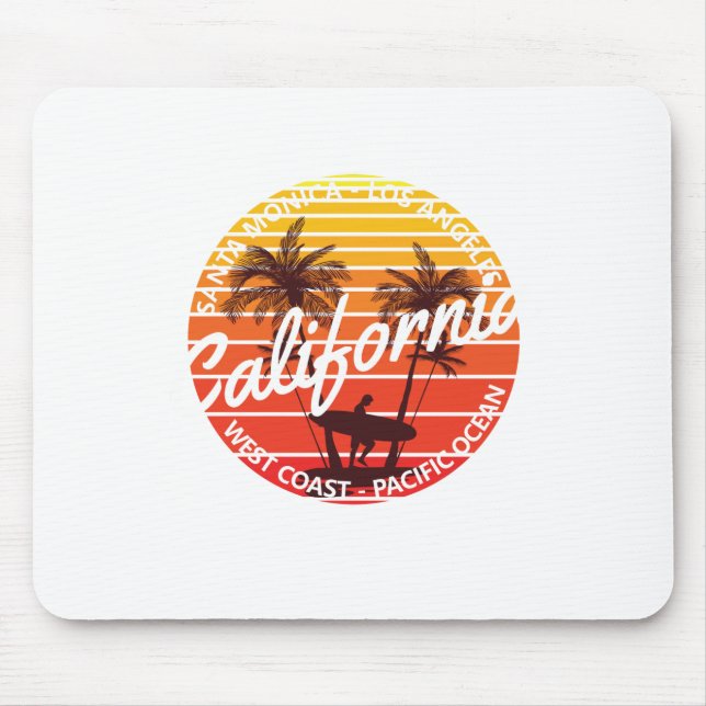 Mousepad Surf da Califórnia, vibes Summer Beach (Frente)
