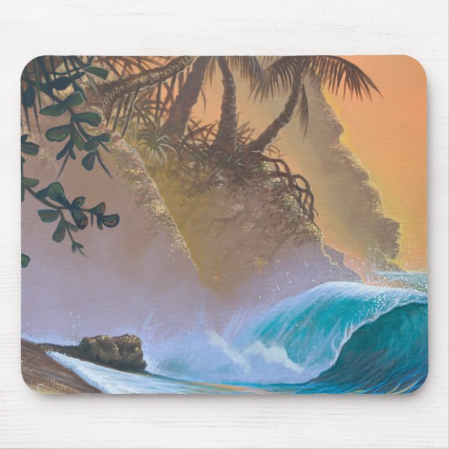 Mousepad Surf da praia da baía de Hanalei (Frente)