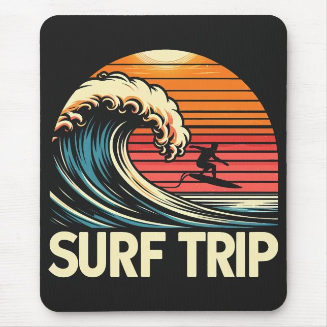 Mousepad Surf Trip rétro sunset (Frente)