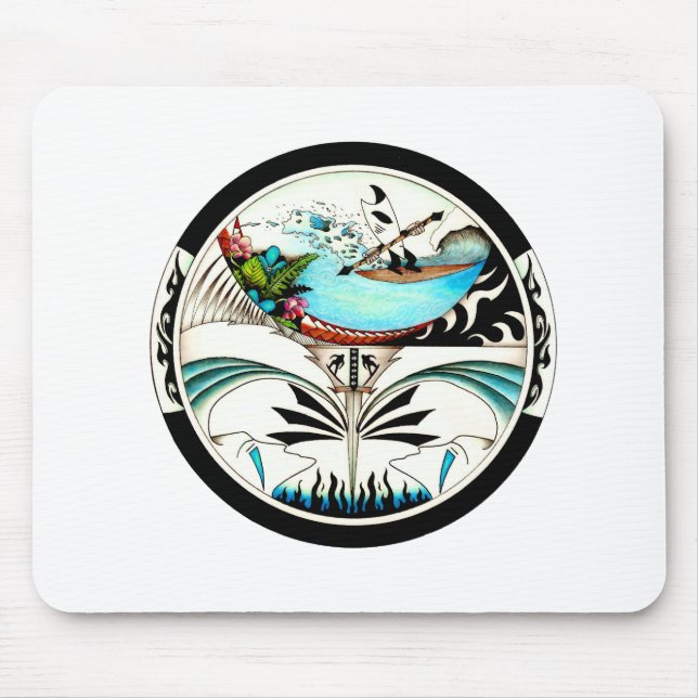 Mousepad Surf tropical Mandala (Frente)