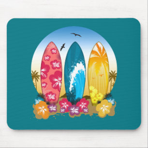 Mousepad Surfboard Beach