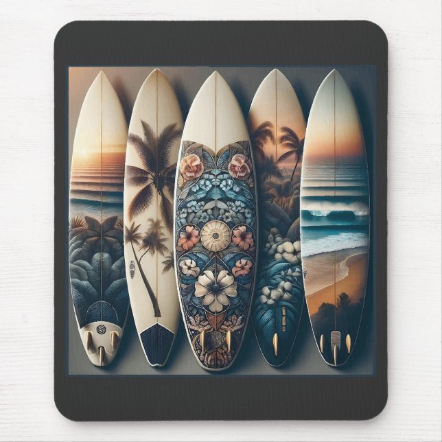 Mousepad Surfboards pintadas no Havaí (Frente)