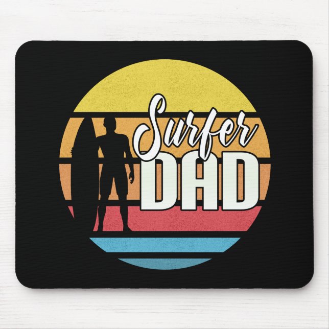 Mousepad Surfer Pai Dia de os pais Arte tropical | Mouse Pa (Frente)