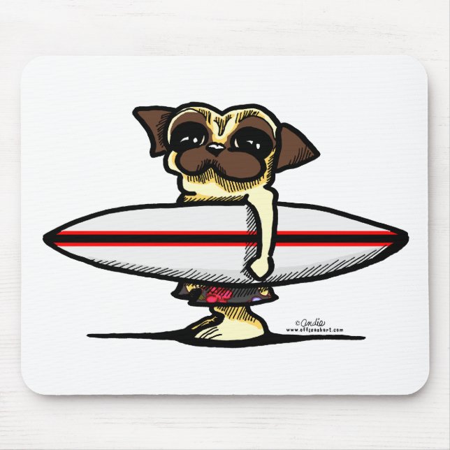 Mousepad Surfer Pug (Frente)