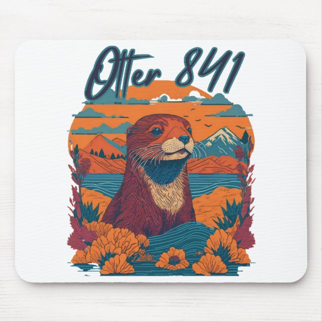 Mousepad Surfing Otter 841 Otter My Way California Sea Otte (Frente)