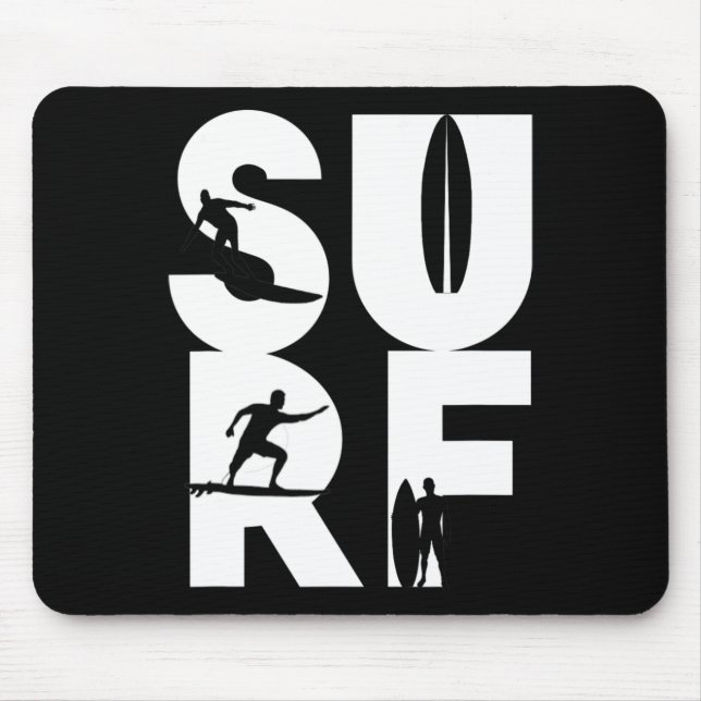 Mousepad Surfista Com Pranchas De Surfe Na Onda Do Surfe Pi (Frente)