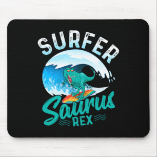 Mousepad Surfista Saurus Rex Dinossauro Surfando Dinossauro