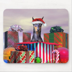 Mousepad Surpresa de Natal Doberman