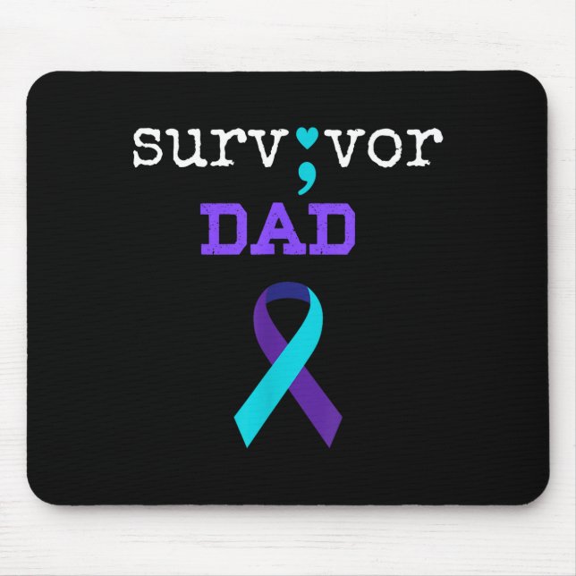 Mousepad Survivor Dad - Semicolon Gift Suicide Prevention A (Frente)