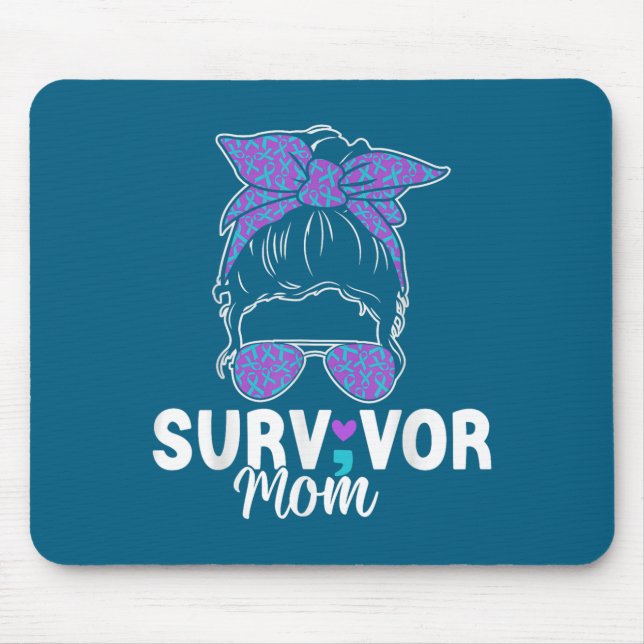 Mousepad Survivor Mom - Semicolon Suicide Prevention Awaren (Frente)