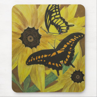 Mousepad susan de olhos pretos com butterflys-aguarela