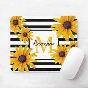 Mousepad Susan Monograma, de olhos pretos, de cor amarela,
