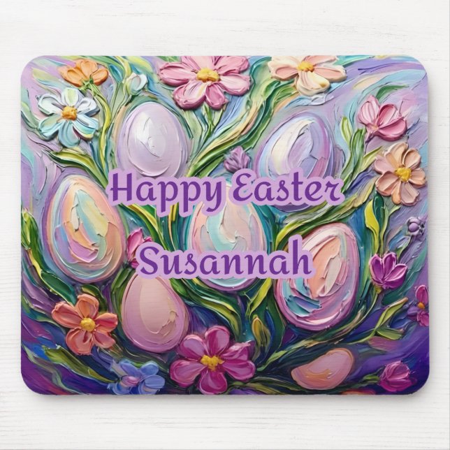 Mousepad SUSANNAH ~ OVOS DE PÁSCOA 3D Flores ~  (Frente)