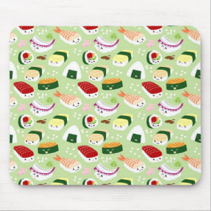 Mousepad Sushi de Kawaii com caras