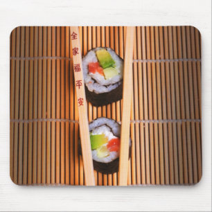 Mousepad Sushi e chopsticks de madeira