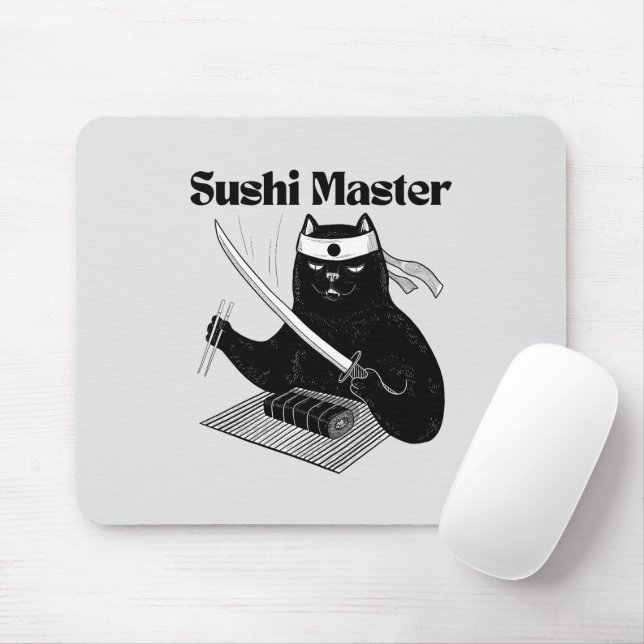 Mousepad sushi master, sushi cat (Com mouse)
