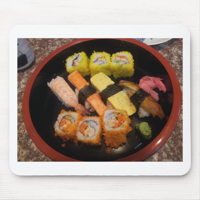 Mousepad Sushi Raw Comida Japonesa Refeição Deliciosa (Frente)