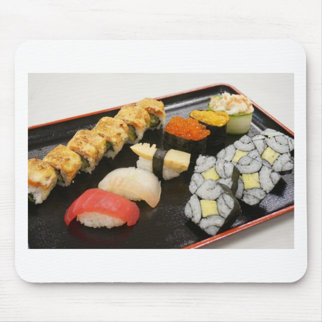 Mousepad Sushi Rolls Sesame Ginger Wasabi Japão Kitchen (Frente)