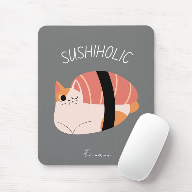 Mousepad sushiholic, sushi cat (Com mouse)