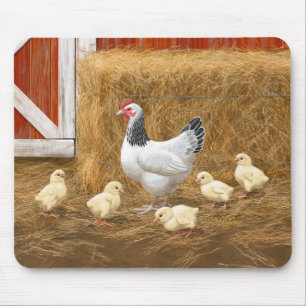 Mousepad Sussex Chicken Mama Hen e Pintinhos