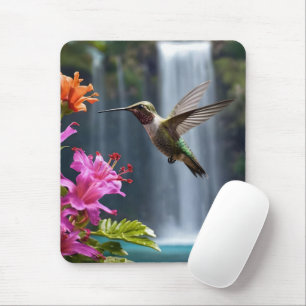 Mousepad "Sussuros da Natureza: Hummingbird, Waterfall,