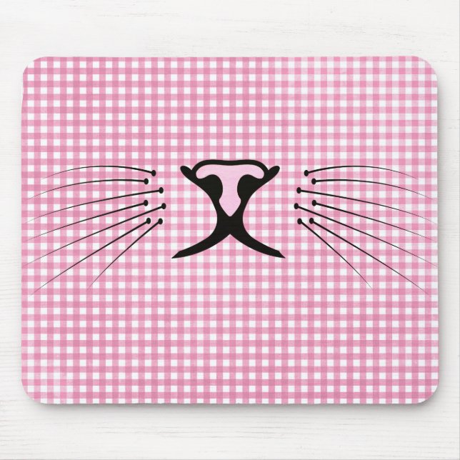 Mousepad Sussurros de Gatos a Rosa e Branco (Frente)