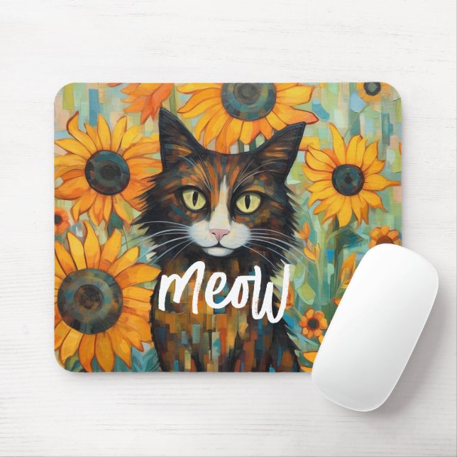 Mousepad Sussurros e Blisos de Girassol Cat Lover (Com mouse)