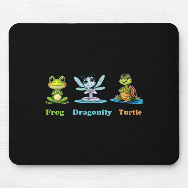 Mousepad Sutil Humor Político Sapo Libélula Tartaruga Yoga  (Frente)
