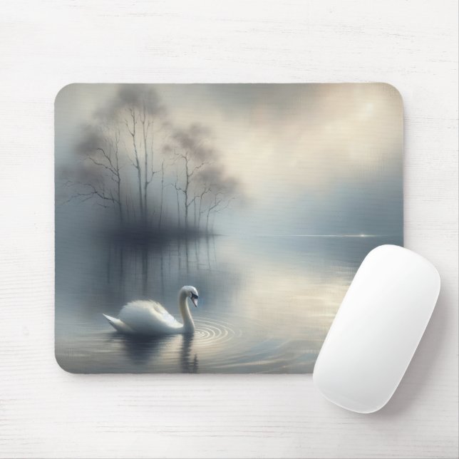 Mousepad Swan Solitário No Misty Lake (Com mouse)