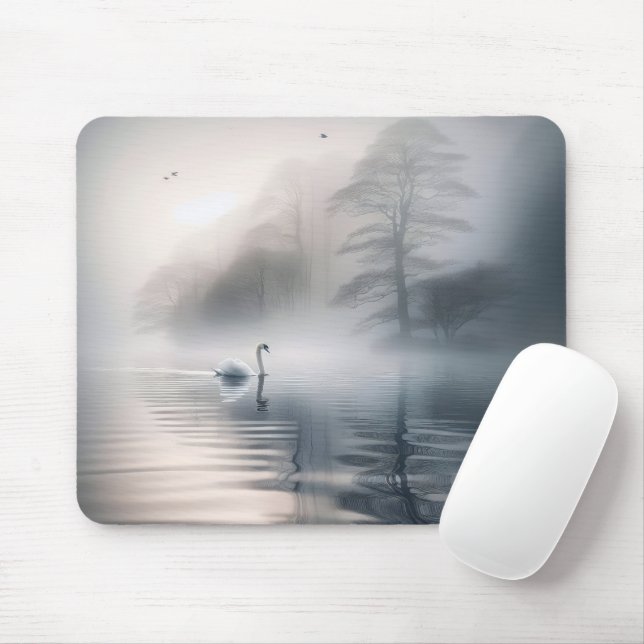 Mousepad Swan Solitário No Misty Lake (Com mouse)