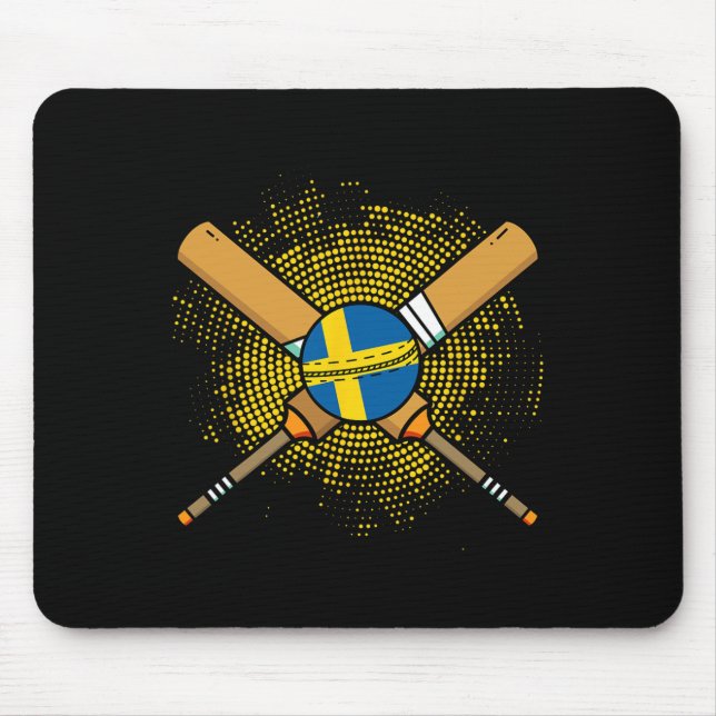 Mousepad Swedish Cricket Racket And Ll Flag Of Sweden  (Frente)