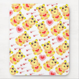 Mousepad Sweet Heart Bear Nursery Pattern
